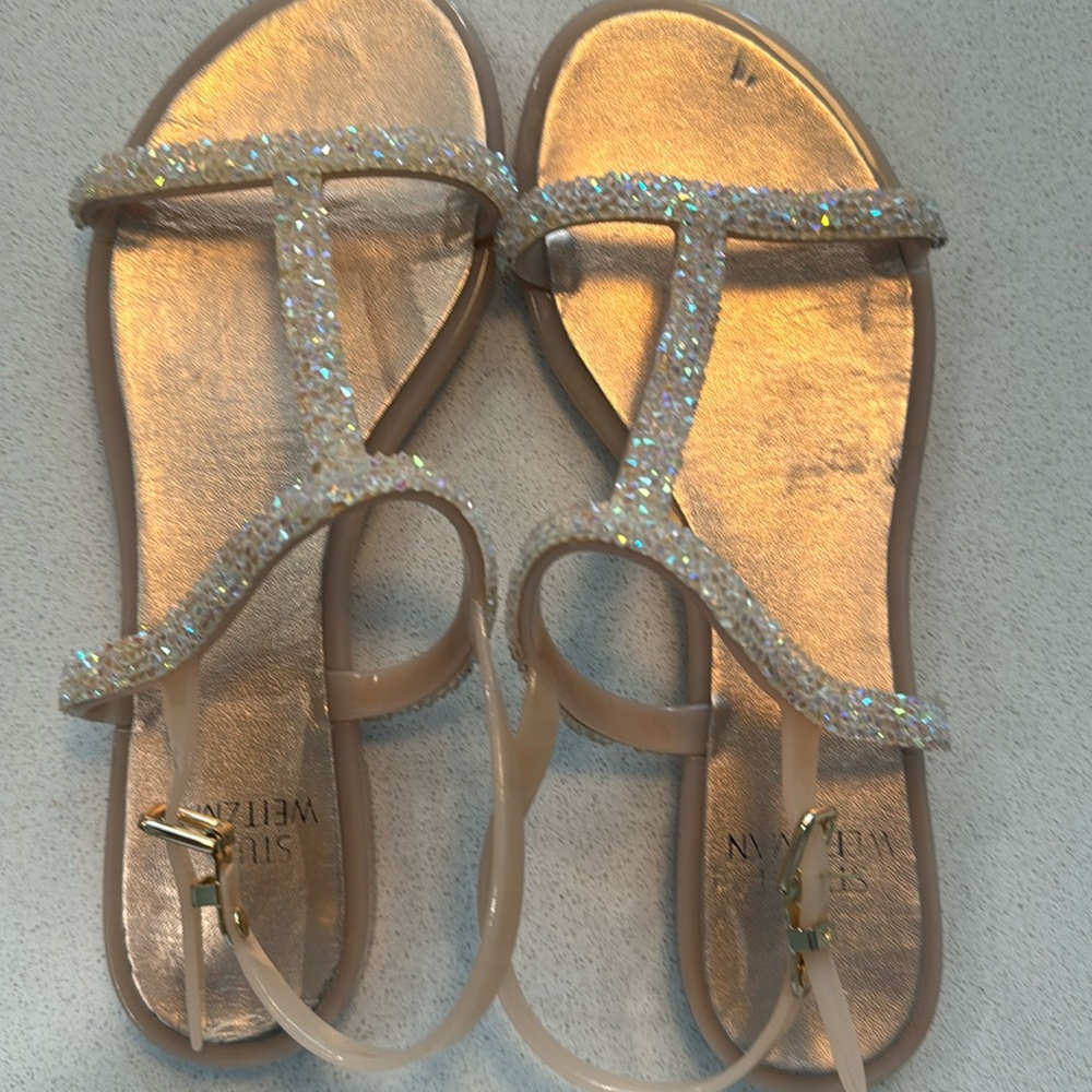 Stuart Weitzman Teezer Rose Jelly Sandals Pink Size 38
